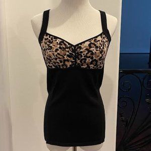 Vintage tank and cardigan set in animal print and floral design